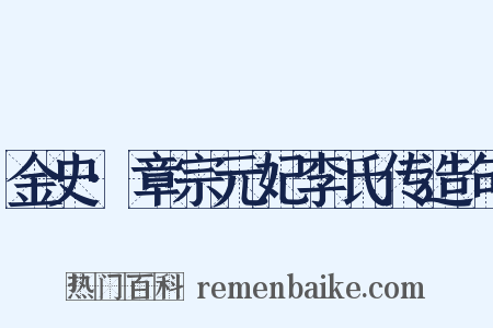 金史·章宗元妃李氏传造句是什么意思的图片
